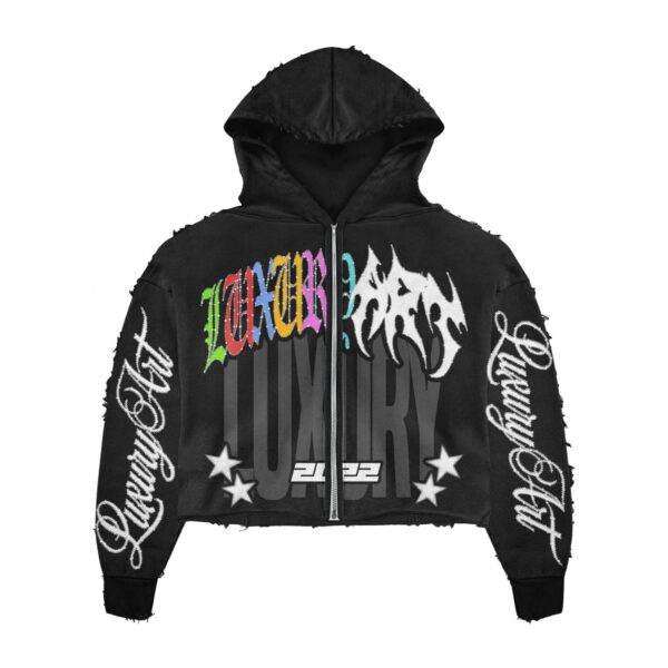 Black "Luxury Art" Zip Hoodie