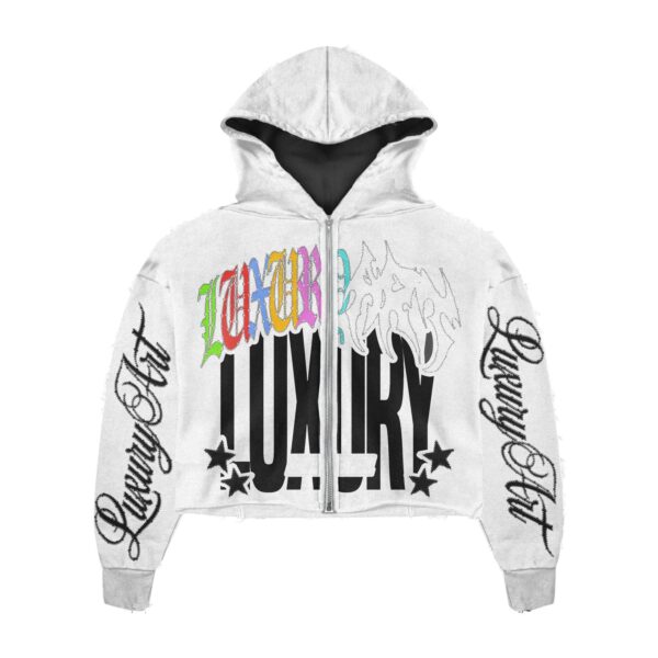 White "Luxury Art" Zip Hoodie